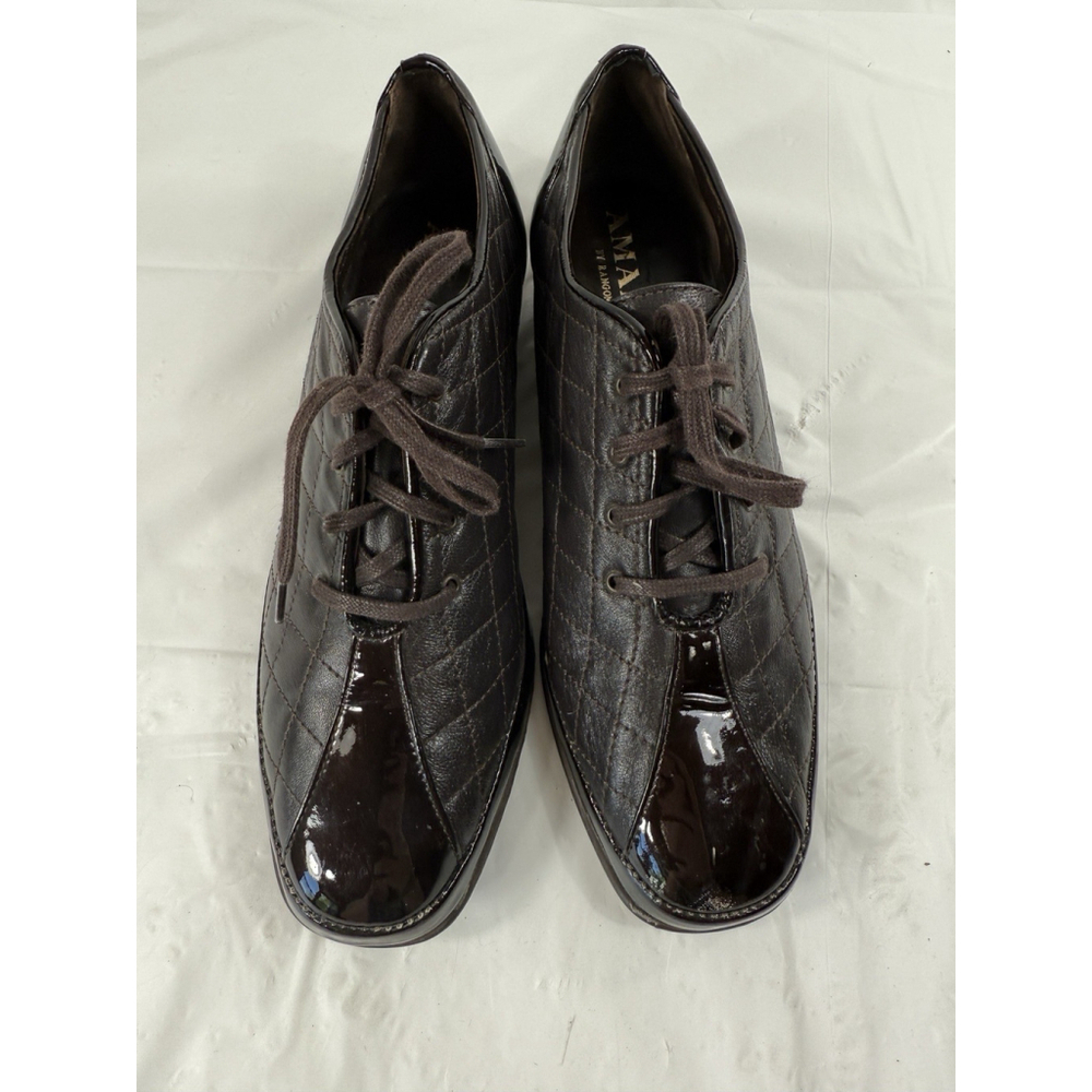 AMALFI by RANGIONI size 7 N dark brown leather shoes